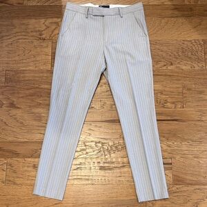 ASOS Men's Light Gray Pinstripe Dress Pants